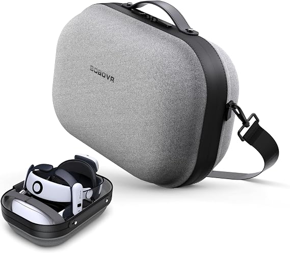 BOBOVR C3 Carrying Case Compatible with Meta Quest 3 S3 Pro Strap,Three Versatile Modes, Desktop Stand for Tidy workspace Compatible with Quest 3S
