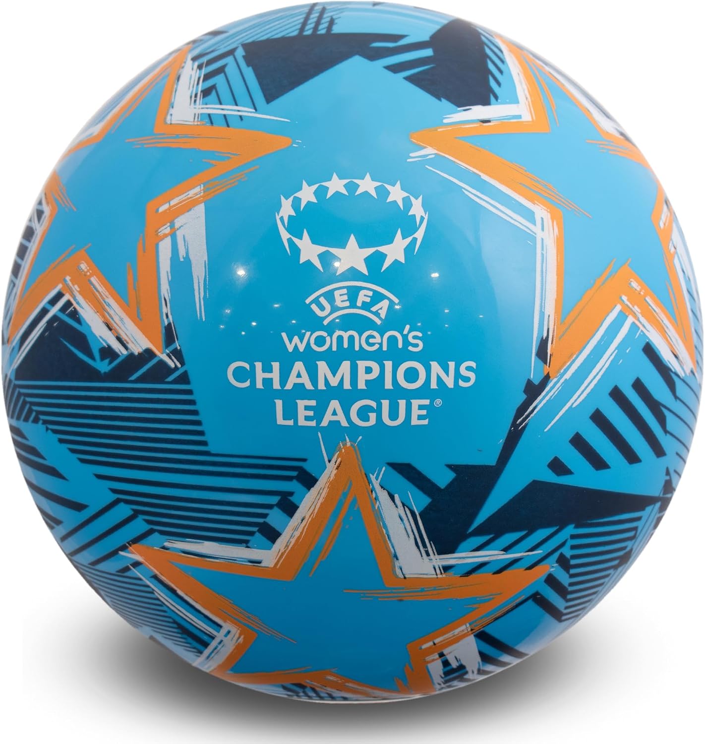 UEFA Officially Licensed Women's Champions League Game Ball - 9 Inch PVC Flyaway Merchandise, Inflatable to 9 inches, Collectible for Kids and Adults, Great Football Gift Idea, Blue
