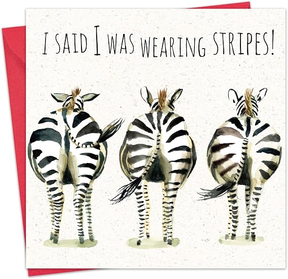 Twizler Funny Birthday Card Zebra Funny Card Blank Funny Birthday Cards Women Humor Funny Birthday Card Her Female Birthday Card Girl Happy Birthday Card - Funny Animal Birthday Card Women
