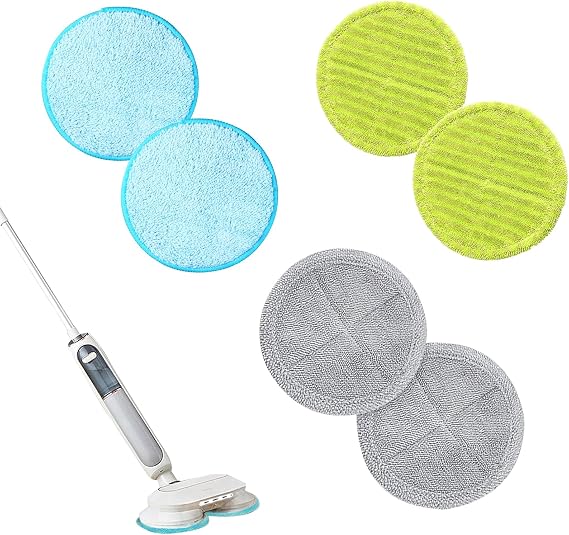Pack of 6 Microfibre Replacement Mop Pads Universal Electric Replacement Mop Pads Replacement Pads Mop Pads Green Hurricane Floating Mop Microfibre Pads Suitable for Hurricane