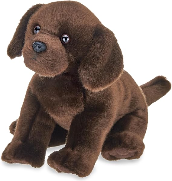 Bearington Brody The Labrador Dog Stuffed Animal - 13" Realistic Dog Plush Toy - Chocolate Lab with Soft Fur and Lifelike Details - Adorable Cuddly Companion Gift for Kids and Dog Lovers