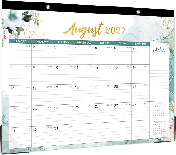 2026-2027 Desk Calendar - 18 Month Desk/Wall Calendar Runs from July 2026 to December 2027, 14.6" x 11.5" Desktop Calendar, Monthly Calendar 2026-2027 for Home Office, or School
