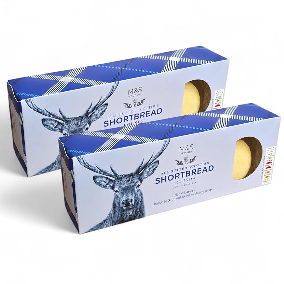 M&S All Butter Scottish Shortbread Rounds 180g x2, Rich & Buttery, Baked in Scotland