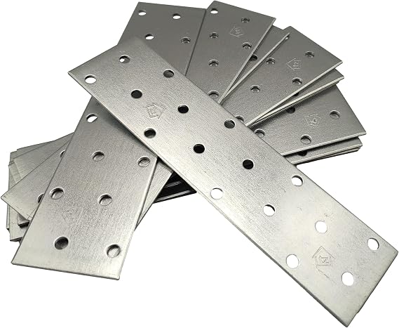 10 Pack Flat Mending Plates for Wood, Heavy Duty 160 x 40 x 2mm Brackets