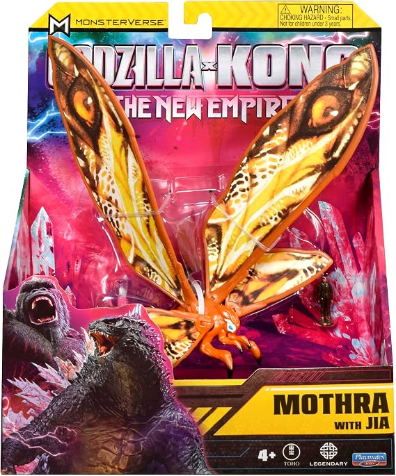 MonsterVerse Godzilla x Kong: The New Empire 15 cm Mothra Action Figure Iconic Collectible Movie Figure Includes 2.5 cm Mini JIA Suitable for Ages 4+