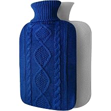 Hot Water Bottle with Cover - Premium Soft Knitted Cover - 2L Large Capacity - Hot Water Bag for Pain Relief, Neck and Shoulders, Back & Cosy Nights
