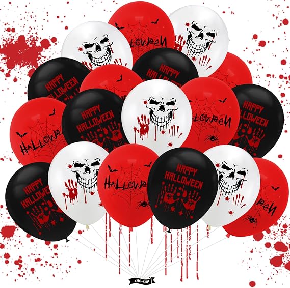 Halloween-Balloons 36PCS Halloween Bloody Spooky Party Balloons Scary Decor for Haunted House Horror Theme Supplies Creepy October Trick Decorations
