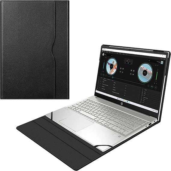 Fintie Sleeve Case for 15.6" HP Pavilion 15-EG 15t-eg000 / HP Pavilion 15-EH 15z-eh000 Series - Premium PU Leather Protective Portfolio Book Cover, Black