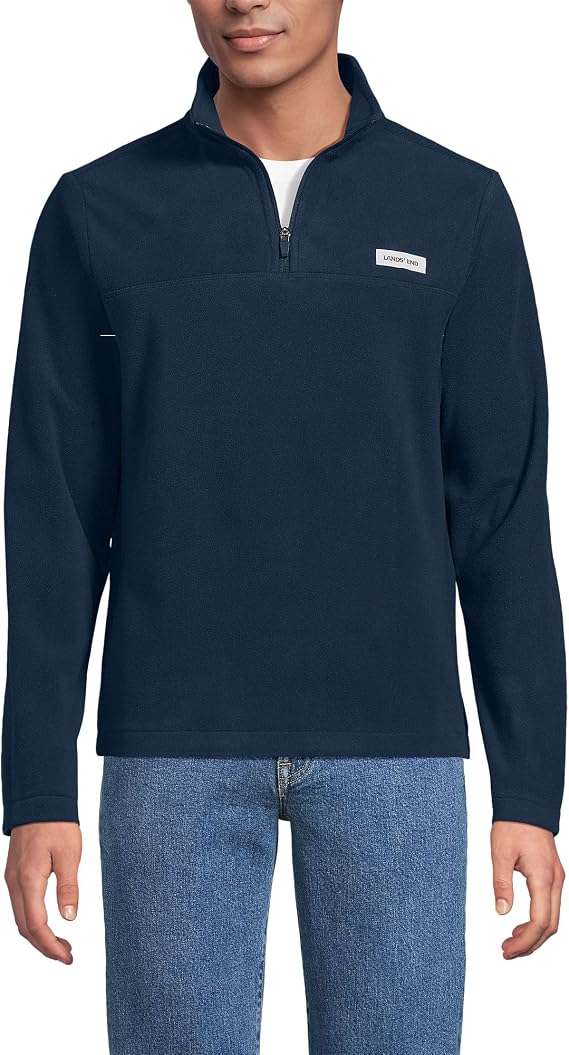 Lands' End Men's Anyweather Fleece Quarter Zip Pullover