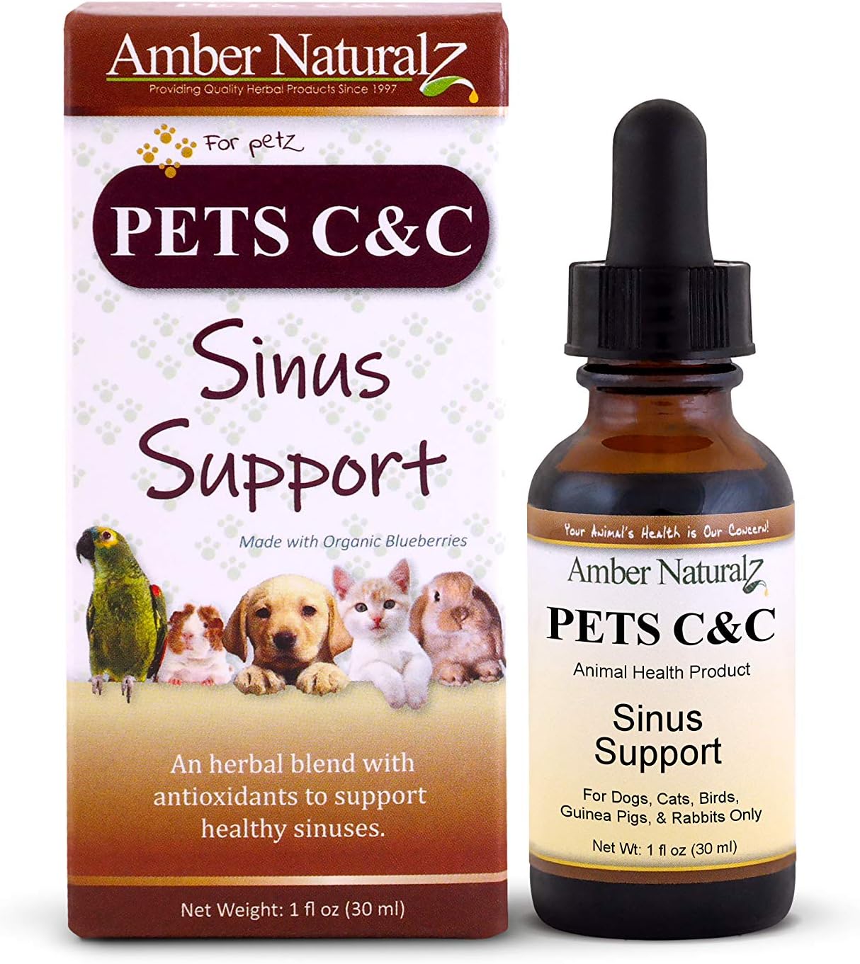 Amber NaturalZ - Pets C&C - Sinus Support - for Petz - 1 Ounce