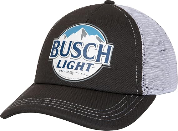 Busch Light Curved Brim Snapback Hat Grey