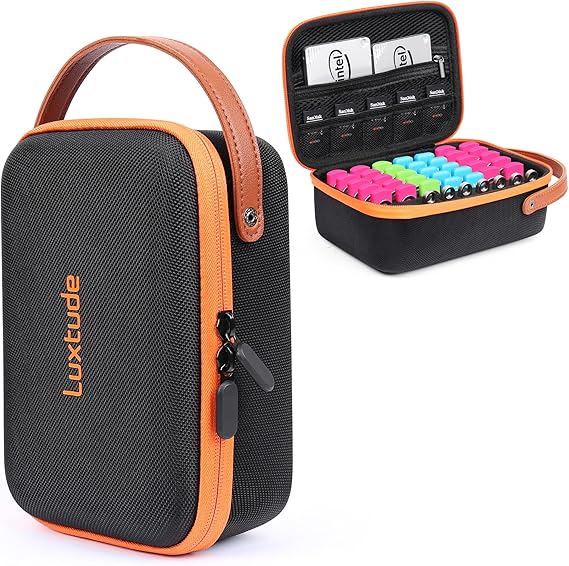 Luxtude Flash Drive Case with Labels, USB Storage Case, 49 Slots Thumb Drive Cases, USB Organizer Cases for Samsung,for Sandisk, Memory Stick, Medium