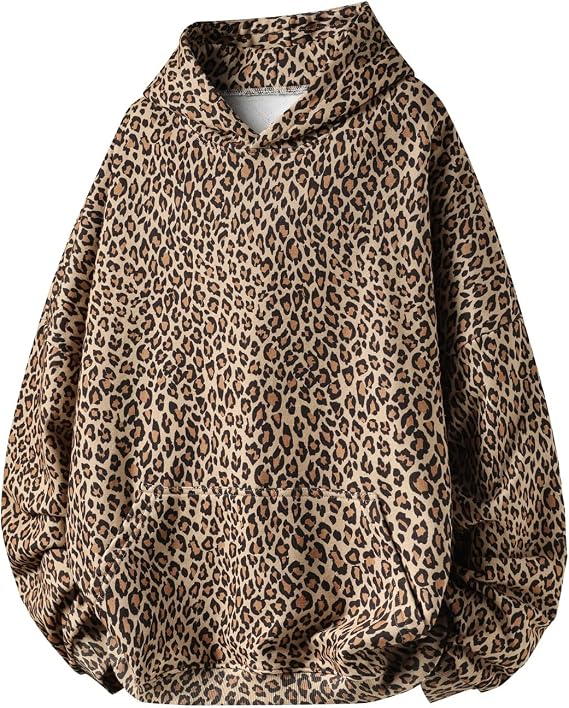 Y2k Camo Hoodies Cheetah Print Hoodie Oversized Leopard Print Hoodie Pullover Streetwear Hoodies Graphic Unisex