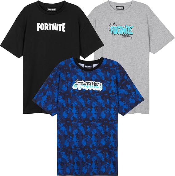 Pokemon Minecraft Fortnite T-Shirt Jungen Multipack Weich Kurzarm Baumwolle Shirt Lässig Sommer Kinder Top Anime Gaming Geschenke für Kinder