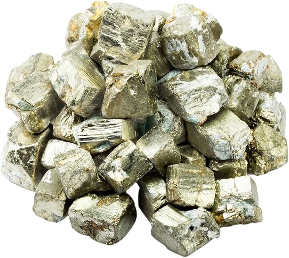 mookaitedecor 1 lb Bulk Natural Iron Pyrite Raw Crystals Rough Stones