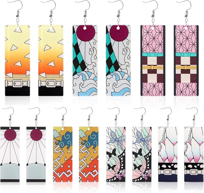 Anime Earrings, Demon Earrings, Acrylic Lightweight Cosplay Accessory Prop