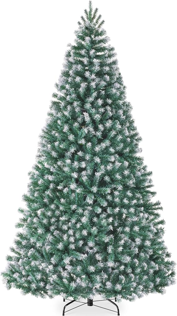 Best Choice Products Artificial Frosted Christmas Tree, 6ft Premium Unlit Realistic Spruce Holiday Decor w/Dense Branches, Metal Base - Blue Spruce