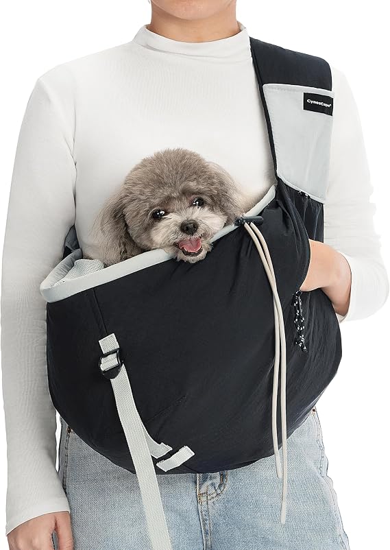 Dog Carrier Sling for Small to Medium Dogs & Cats Hands-Free Pet Pouch Carrier, Breathable Sling for Walking, Hiking, Travel, Vet Visits