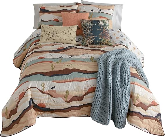 Donna Sharp Queen Bedding Set - 3 Piece - Journey Lodge Quilt Set with Queen Quilt and Standard Pillow Shams - Machine Washable