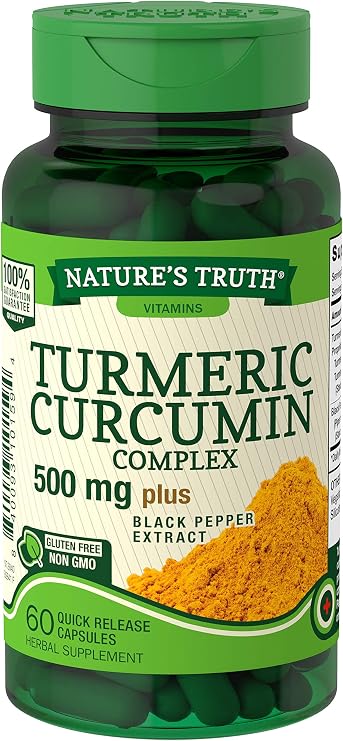 Nature's Truth Turmeric Curcumin Complex 500 mg Plus Black Pepper Extract, 60 Count