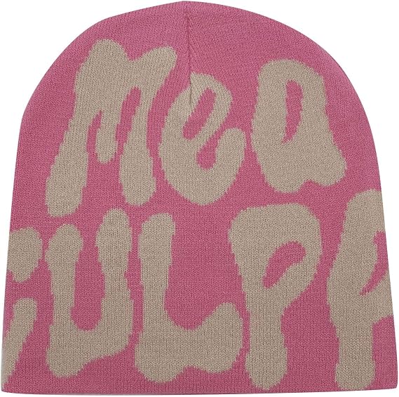 Y2k Beanie Hat Men Women Teenager Y2k Cap Winter Knit Skater Beanie Hat Hip Hop Knitted Hats Cotton Spider MEA Culpa Printed Y2k Beanie Cap Casual