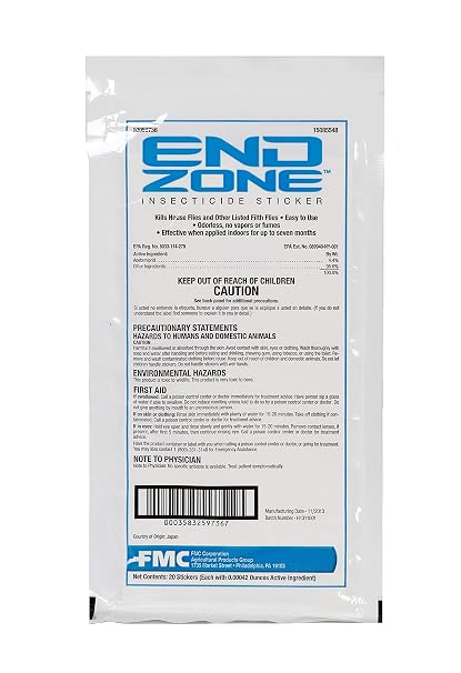 FMC TECHNOLOGIES EndZone Insecticide Stickers Fly Control - 1 Pack of 20
