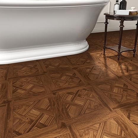 Peel and Stick Floor Tile 30-Pcs Cover 30 Sq.Ft, Vinyl Flooring Tiles 12 x 12 Matte Self Adhesive Flooring Stickers Waterproof Removable for Renter, Bathroom Living Room, Dark Brown