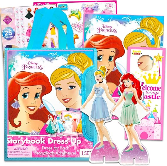 The Little Mermaid Magnetic Dress Up Doll Figure for Girls - Disney Princess Bundle with 2 Magnetic Dolls Plus Accessories, Play Scenes, Stickers, More | Princess Activity Set for Kids