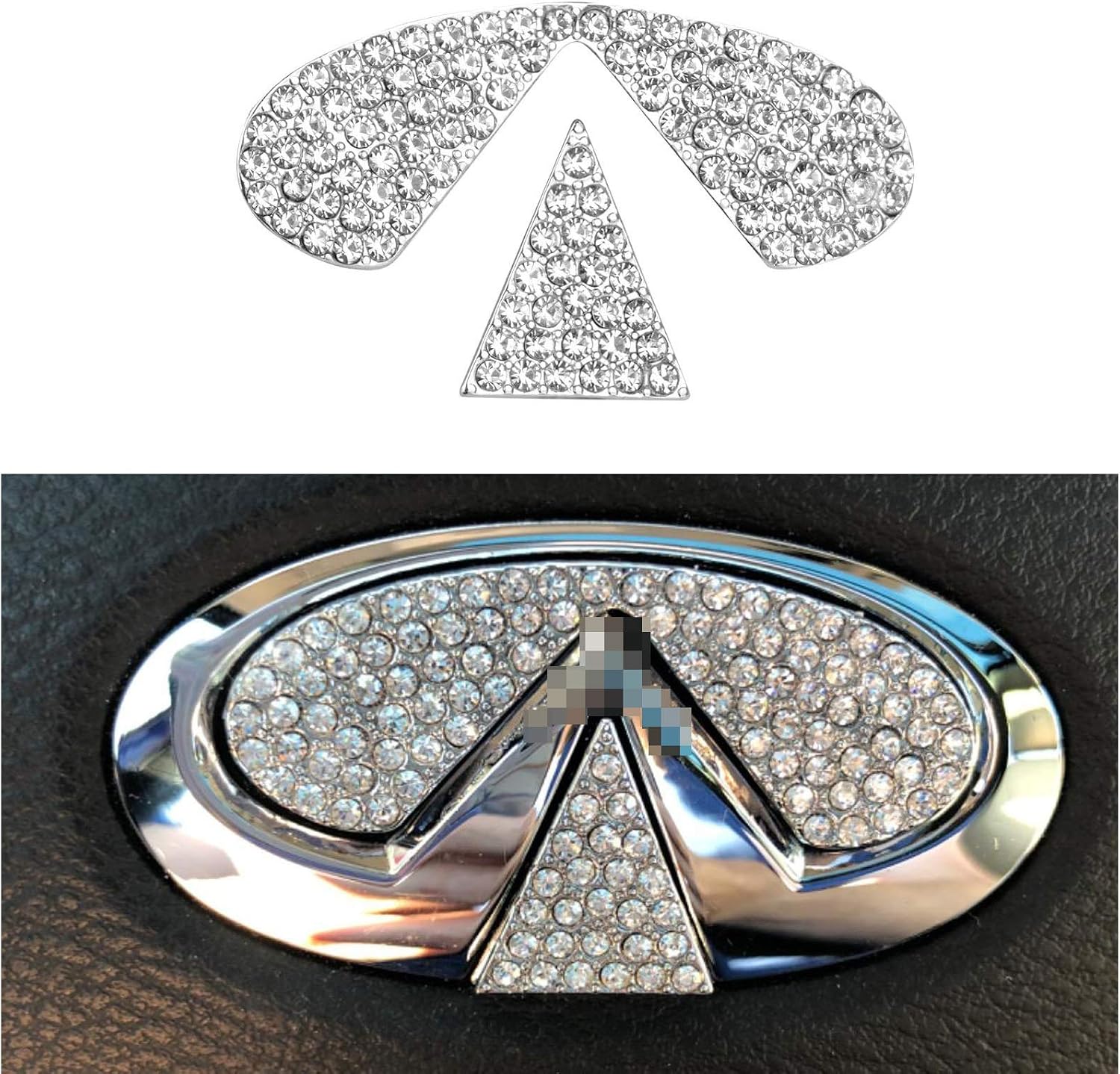 Ramecar Steering Wheel Accessories Bling Crystal Shiny Diamond Interior Sticker for Infiniti
