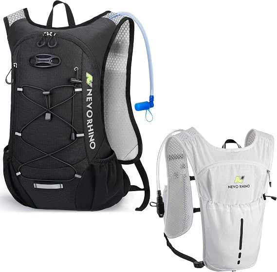 N NEVO RHINO Lightweight Hydration Backpack with 2L Water Bladder, Running Vest with 1.5L Water Bladder, Hydration Vest Pack for Hiking, Trail Running, Marathons, Cycling