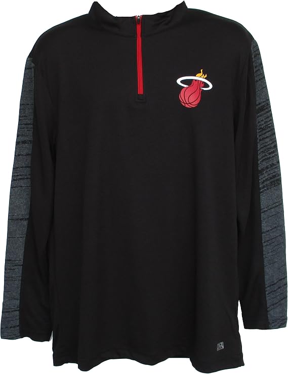 NBA Miami Heat Men's Large 1/4 Zip Pullover Shirt - Black