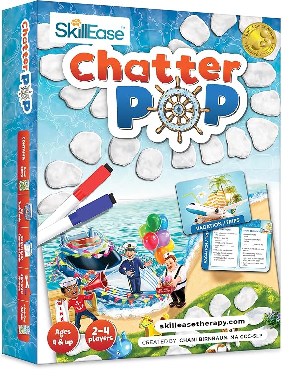 SkillEase Chatter Pop Social Skills Game to Think About Others, Speech Therapy Materials, Therapy Games, Educational, Social Emotional Learning Activities, Conversation Starter Cards