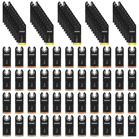 AMZWEI 105Pcs Titanium & HCS Oscillating Tool Blades, Professional