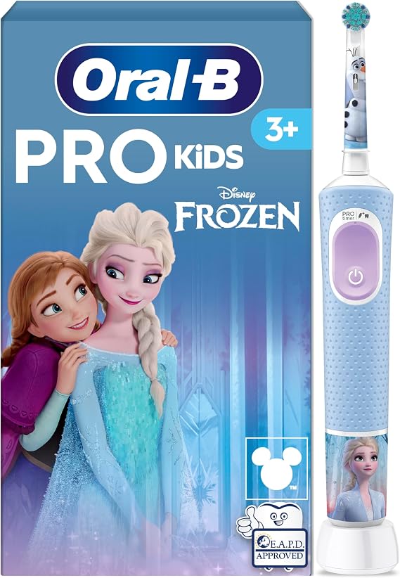 Oral-B Pro Kids Electric Toothbrush, 1 Handle Featuring Frozen, 1 Toothbrush Head, Designed by Braun, for Ages 3+