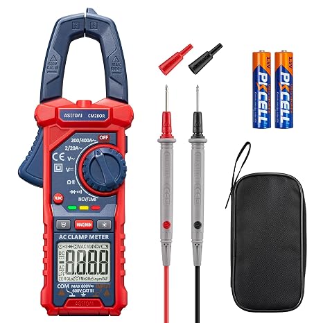 AstroAI Clamp Meter 2000 Count Tester Digital Tester Circuit Tester AC/DC Voltage AC Current Auto Range T-RMS Upgraded Version
