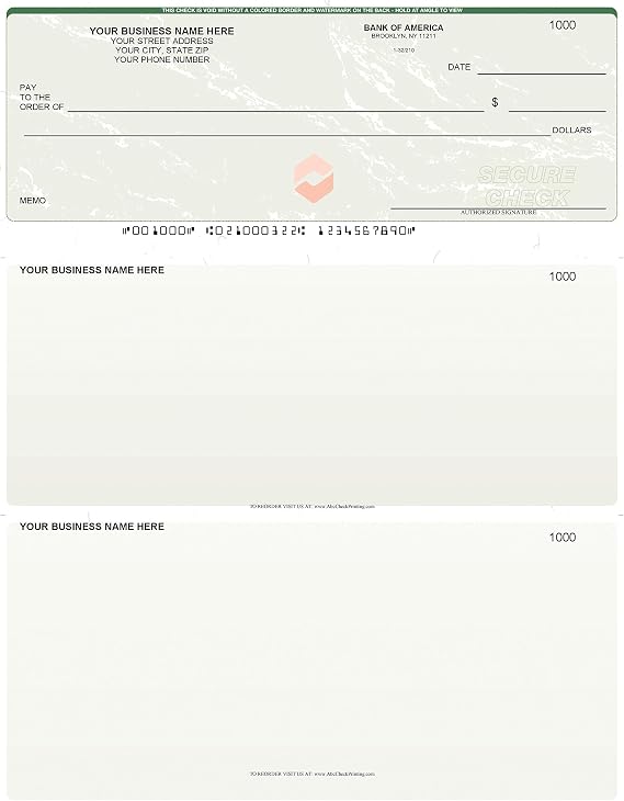 ABC Computer Checks Compatible w/QuickBooks, Checks on Top, Marble Green (500 Sheets)