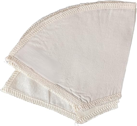 Reusable Organic Cotton Cloth Coffee Filter - Cone #2 Pour Over Dripper