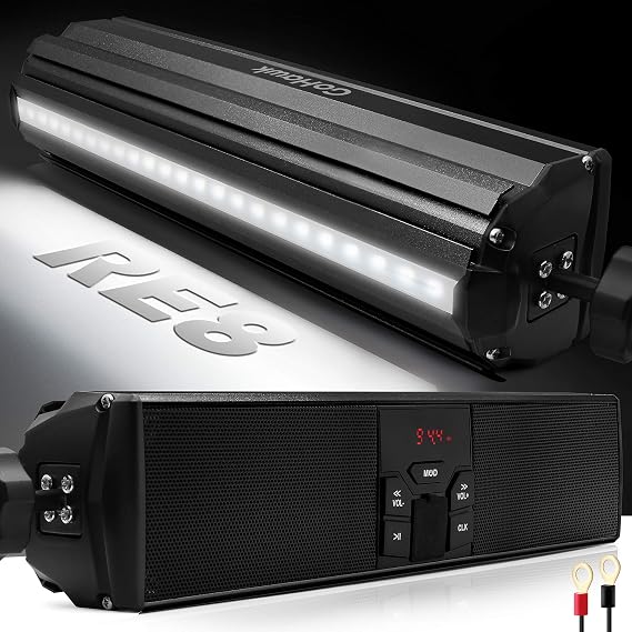 GoHawk Bluetooth Motorcycle Speakers Waterproof with LED Light