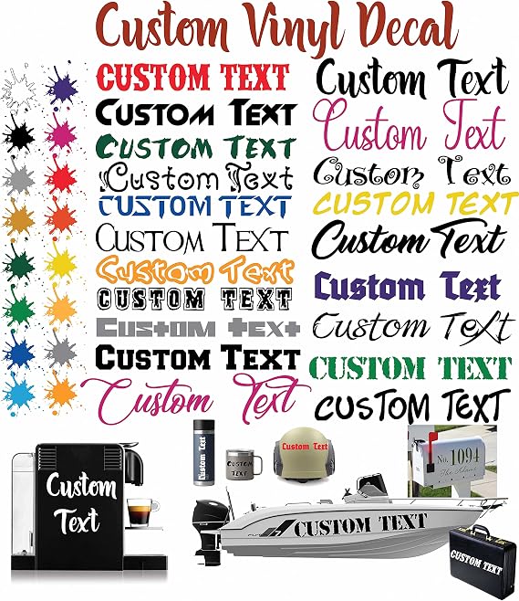Personalized Vinyl Lettering Car Decals, Custom Text Stickers for Vehicles