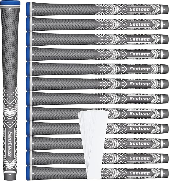 Geoleap Golf Grips Set of 13- Soft Reduce Taper Design Provides High Traction and Performance,13 Golf Club Grips with 15 Tapes or with All Repair Kits for Choice.