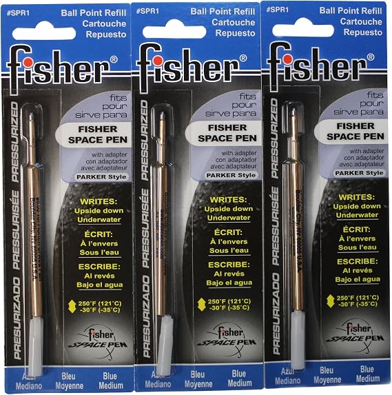 Fisher Space Pen SPR1, Refills for Bullet, Blue, 3 Piece