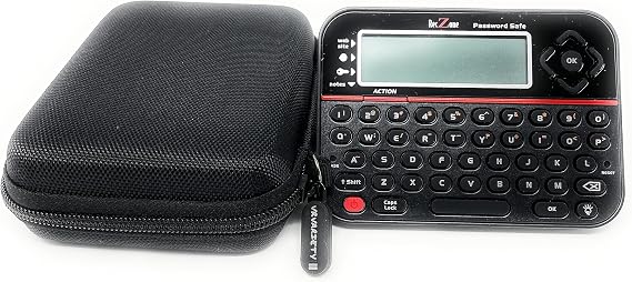 Password Safe Vault Electronic Storage Organizer Keeper Device and EVA Carry Case Bundle