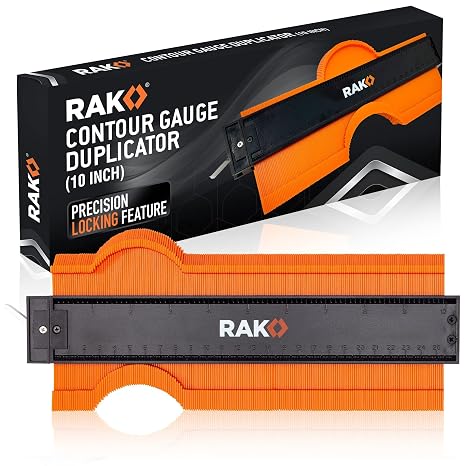 RAK Contour Gauge - 10 Inch Edge Profile Measuring Tool, Lock - Adjustable Irregular Shape Outline of Flooring, Laying Tile, Woodwork, Construction, Ideal Gifts for Dad, Men