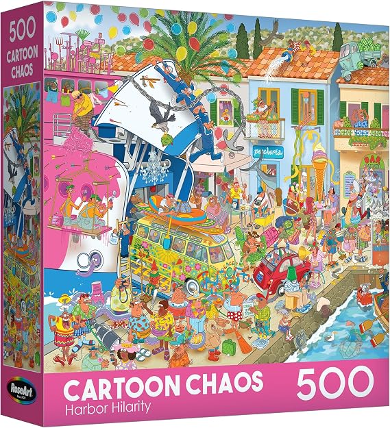 RoseArt - Cartoon Chaos - Harbor Hilarity - 500 Piece Jigsaw Puzzle for Adults