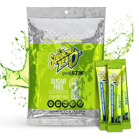 Sqwincher Zero Qwik Stik Sugar Free, Lemon Lime, 11 0z (Pack of 50)