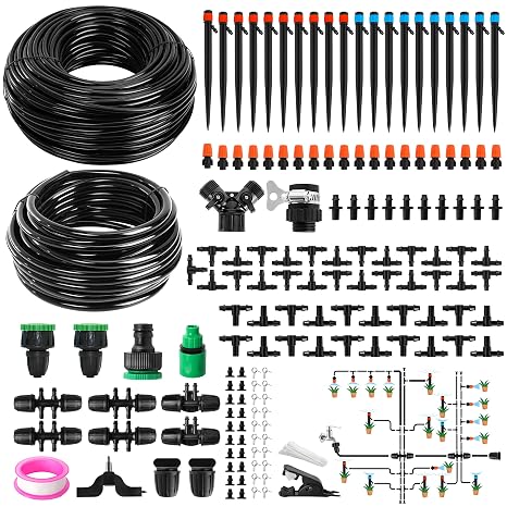 240FT Drip Irrigation System Kit for Garden Patio Greenhouse