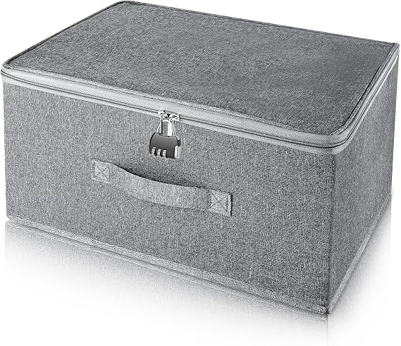 Lockable Storage Box, Organizer Bag Bins Case, Box with Lock, Boxes Storage
