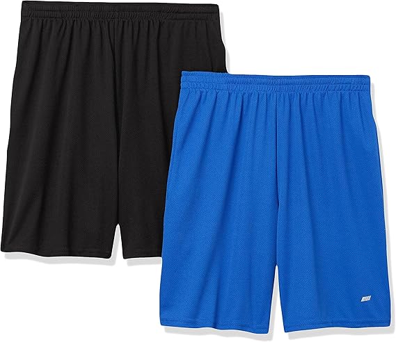 Amazon Essentials Men's Athletic Basketball Gym, Performance Tech Loose-Fit Training Shorts, Pack of 2