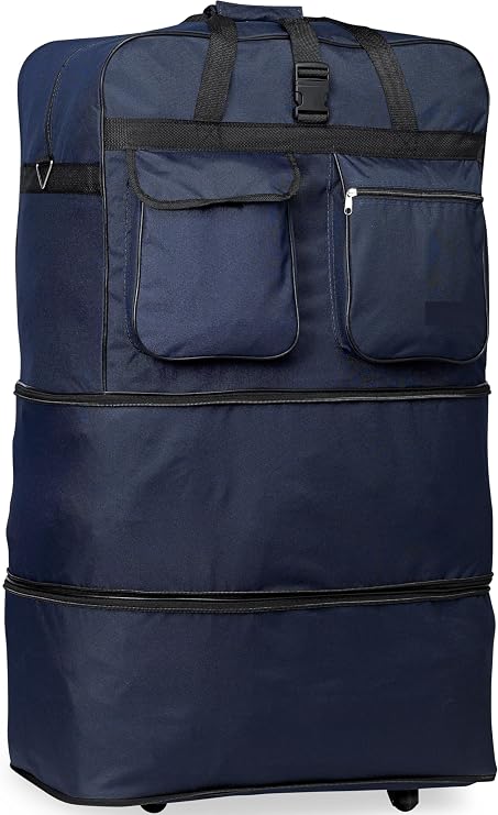 40" XXL Jumbo Rolling Wheeled Duffel Bag Spinner Suitcase Duffle Bag Luggage NEW