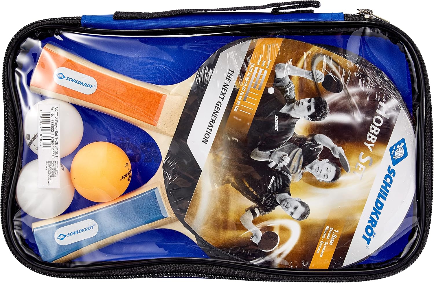 Donic-Schildkröt Hobby Table Tennis Set for 2 Players, 2 Bats, 3 Balls, in Carrying Bag
